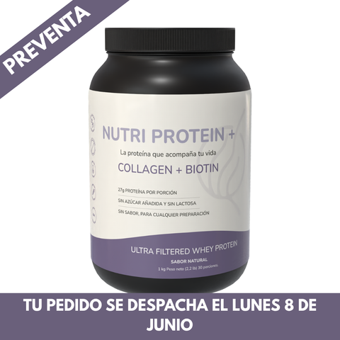 NutriProtein+  Proteina Whey con Colageno y Biotina | Pelo, Piel y Musculo