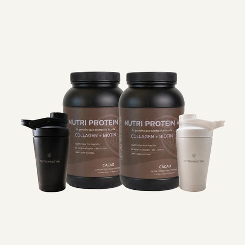 Nutri Protein+ Cacao x2 + Shaker Térmico Acero 500ml