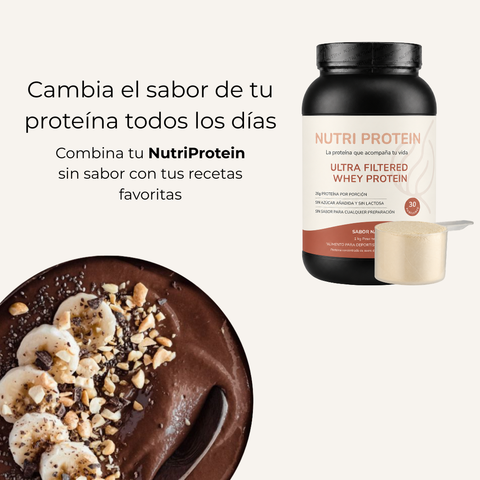 NutriProtein Proteina Whey Sin Sabor y Sin Lactosa