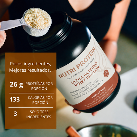 NutriProtein Proteina Whey Sin Sabor y Sin Lactosa