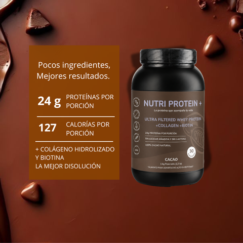 Nutri Protein+ Cacao x2 + Shaker Térmico Acero 500ml