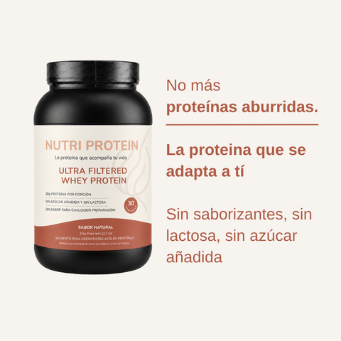 NutriProtein Proteina Whey Sin Sabor y Sin Lactosa