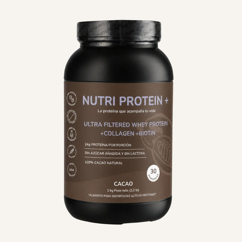 NutriProtein+ Whey Cacao con Colágeno y Biotina