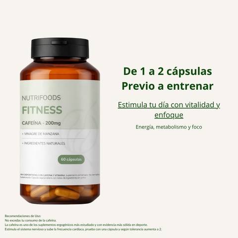 NutriFitness | Cafeína 200mg + Vinagre de Manzana
