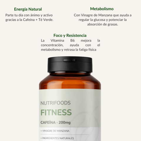 Cafeina 200mg + Vinagre de Manzana | Pre Entreno Natural en Capsulas